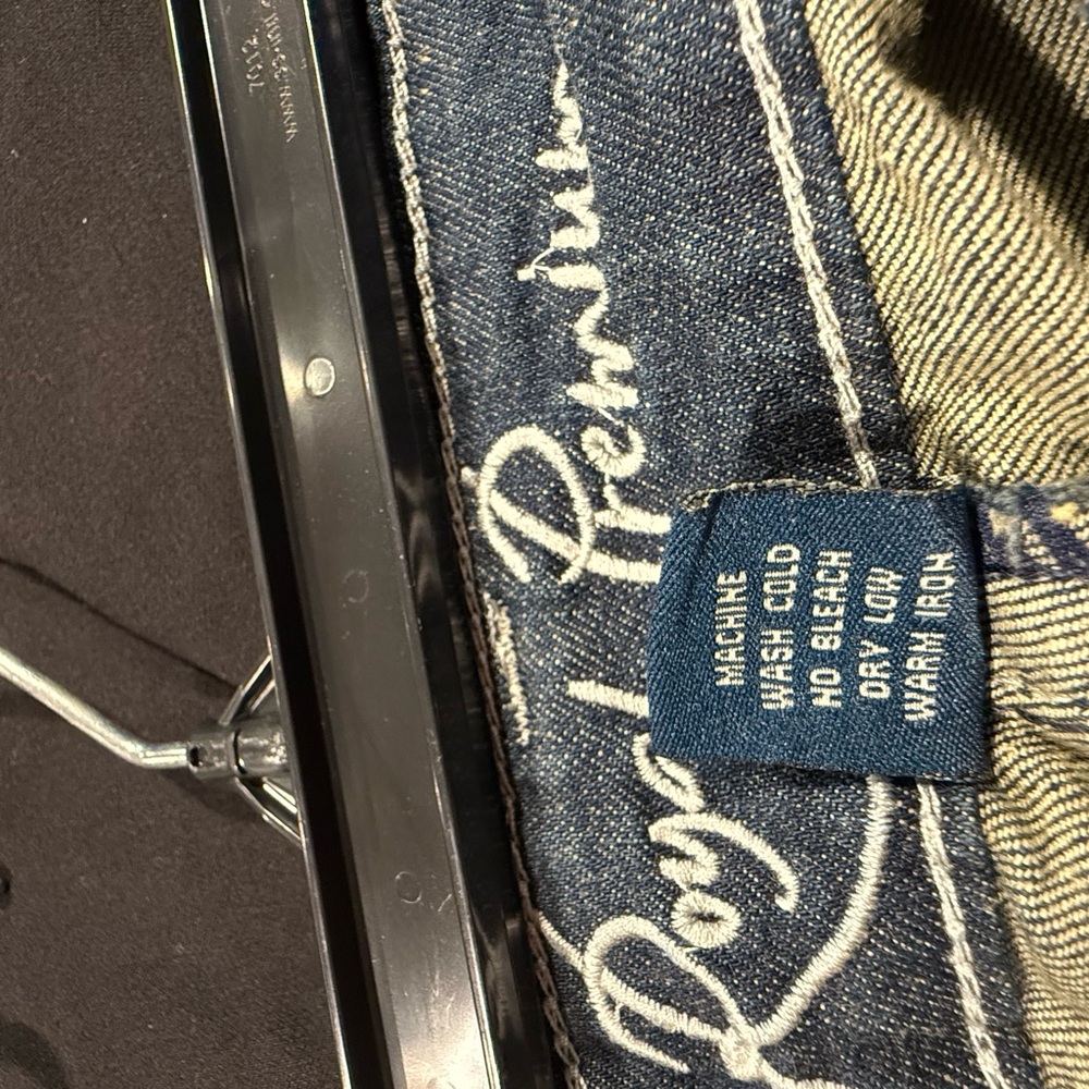 Royal Premium Straight Leg Jeans with Embellished Back Pockets & Subtle Fading - Picture 5 of 5